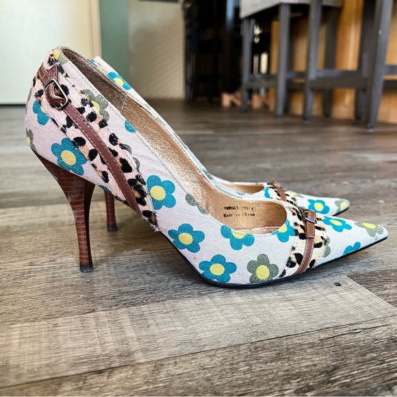 naughty monkey Shoes - Naughty Monkey Leopard/Floral Heels (Fall 2005 season)